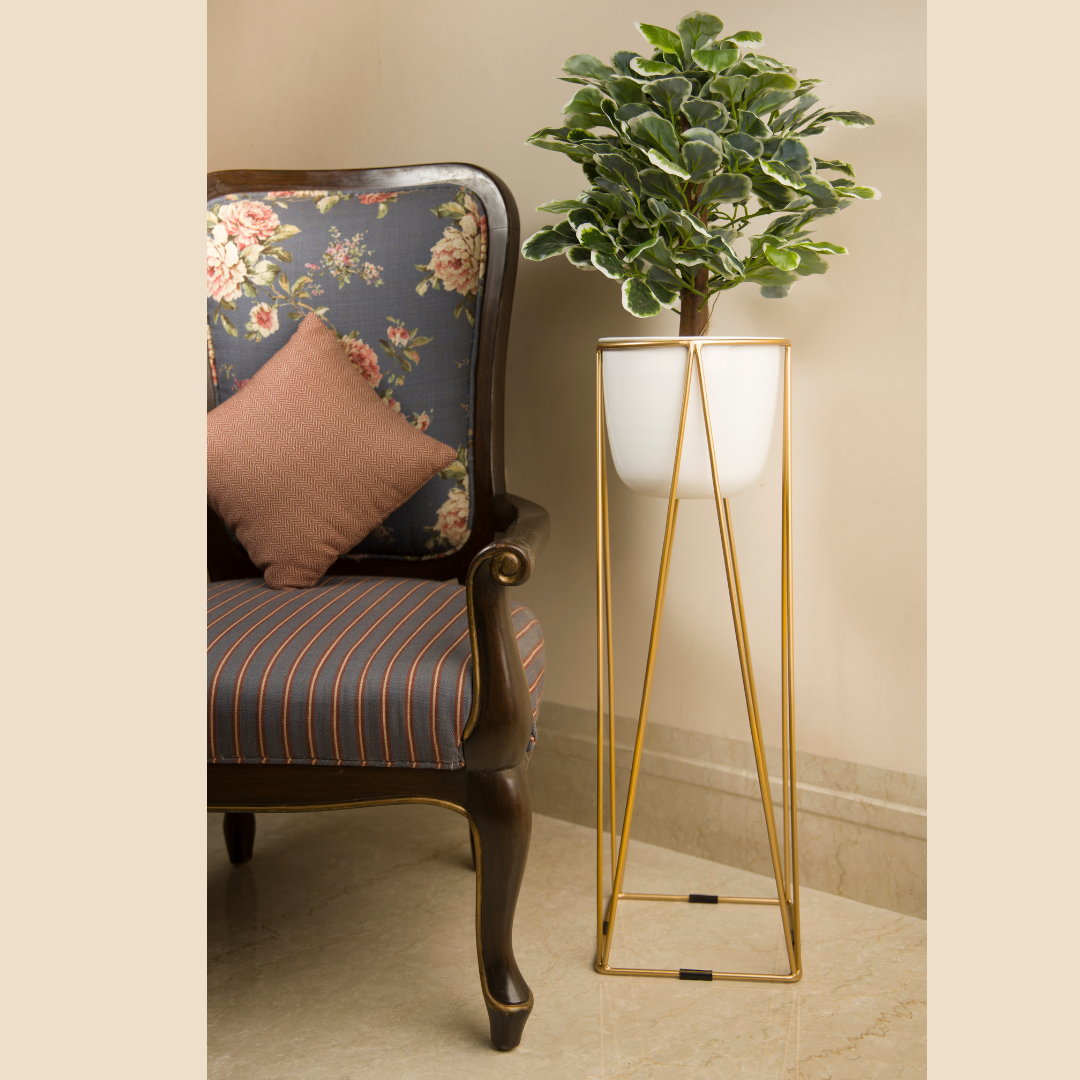 Camden White Metal Planter