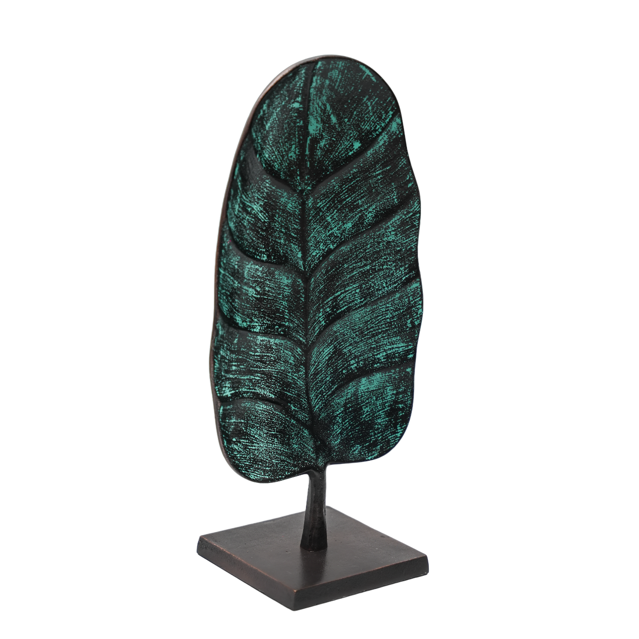 Green Leaf Metal Table Decor