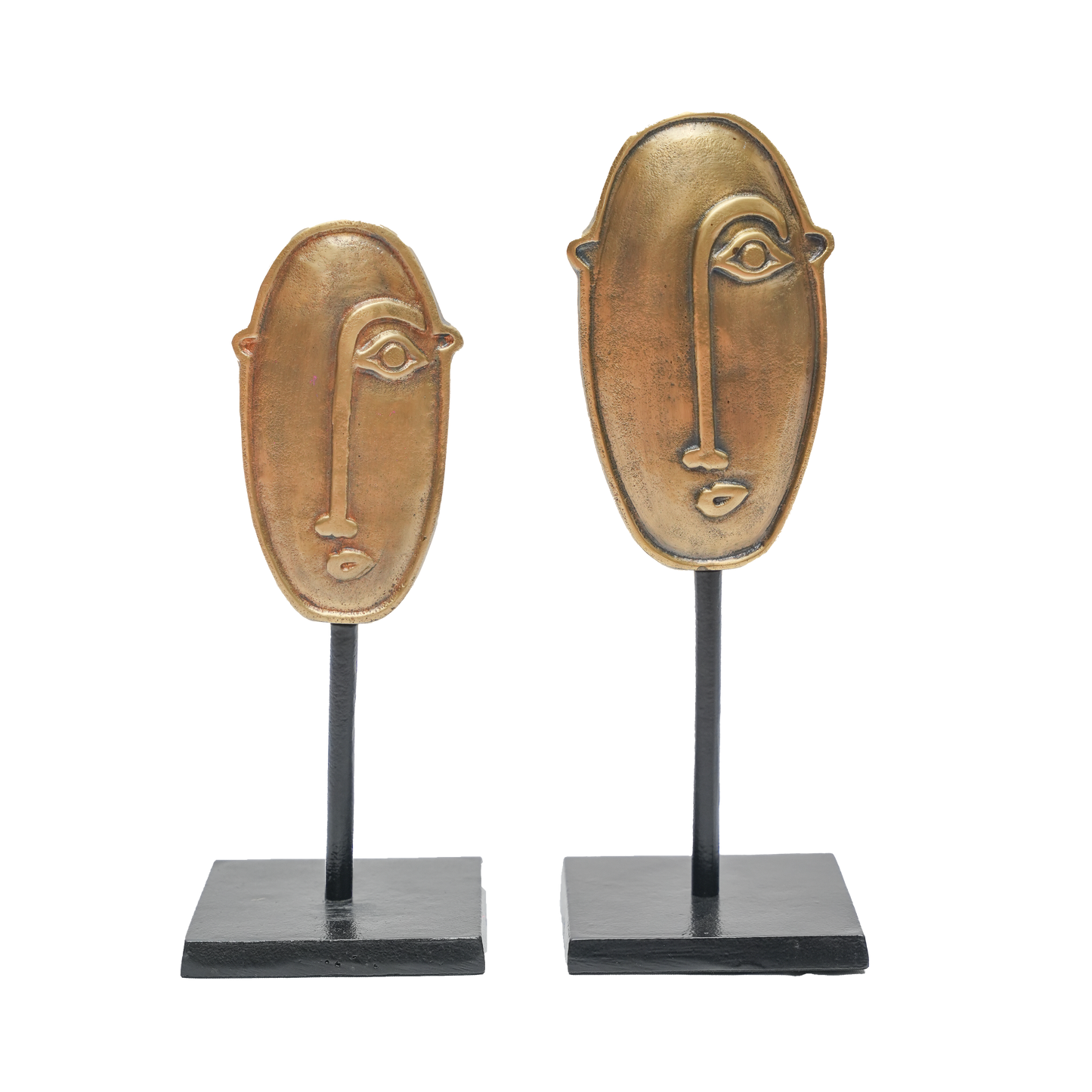 Oval Shape Metal Face Scupture