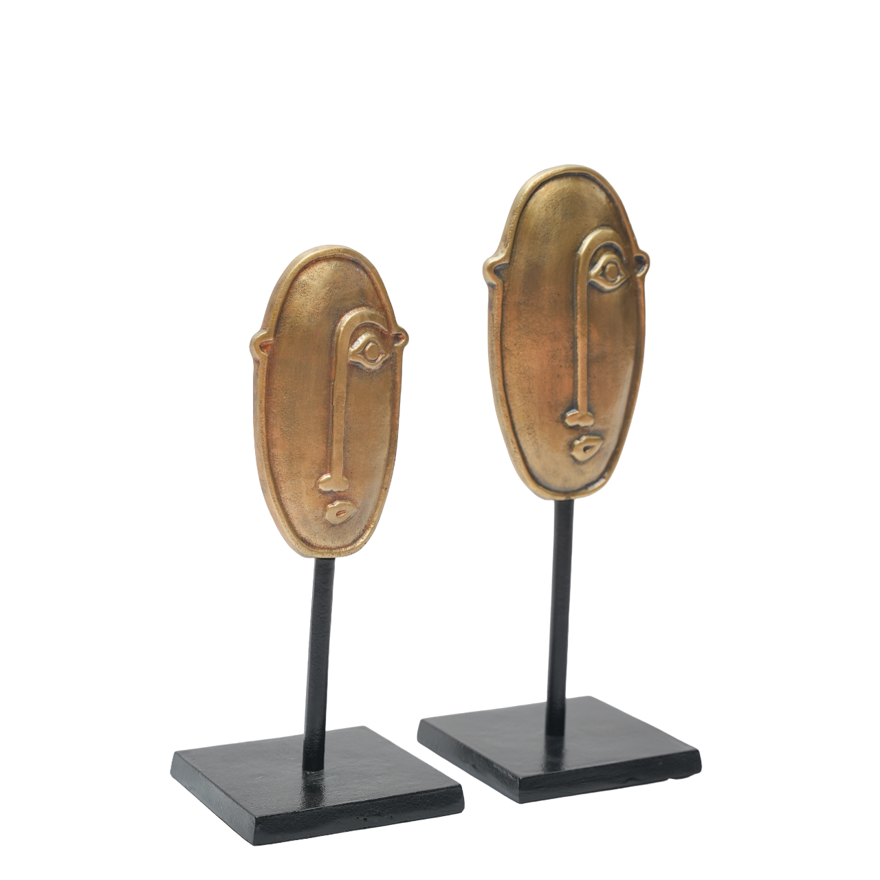 Oval Shape Metal Face Scupture