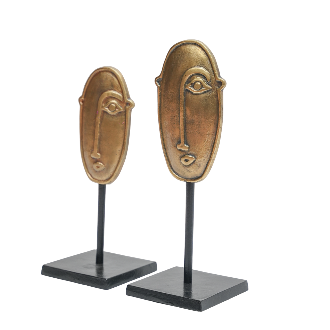 Oval Shape Metal Face Scupture
