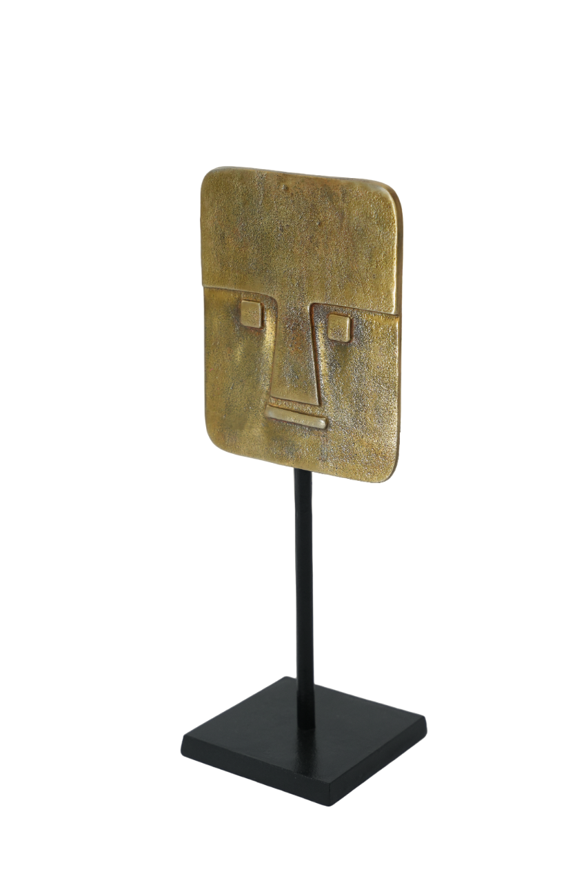 Square Shape Metal Face Sculpture
