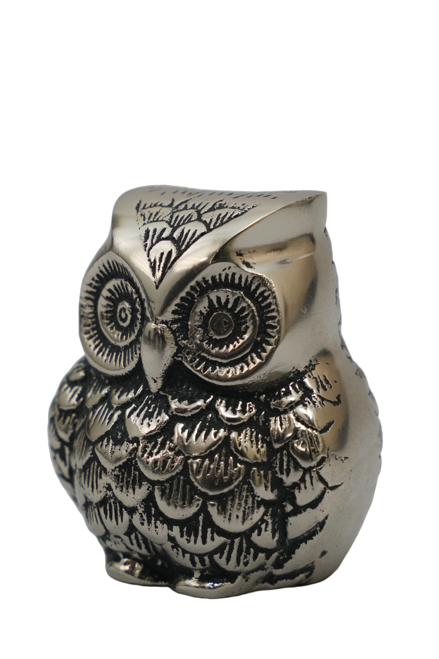 Antique Silver Owl Décor