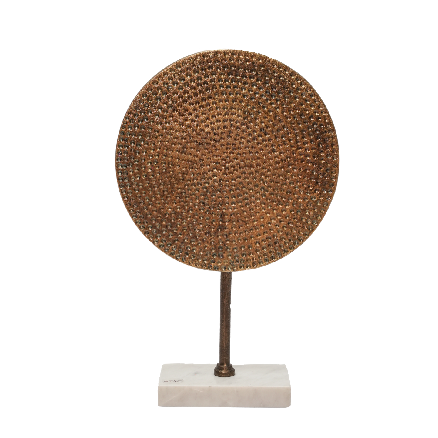 Round Hammered Gold Decorative Accent