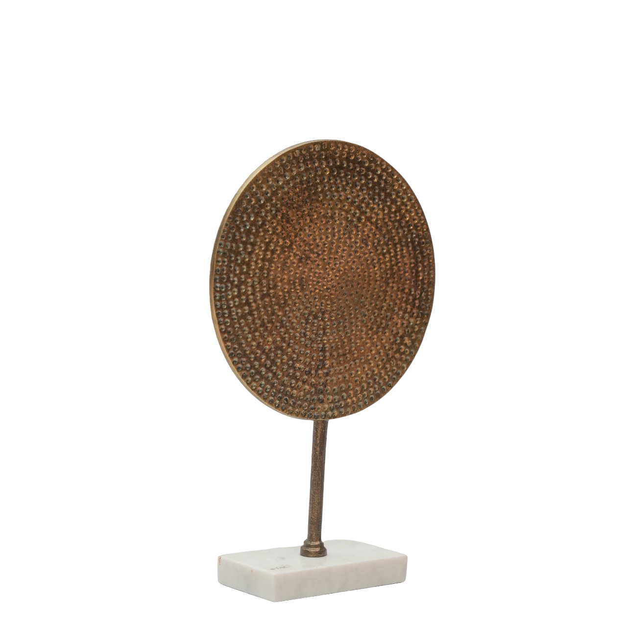 Round Hammered Gold Decorative Accent