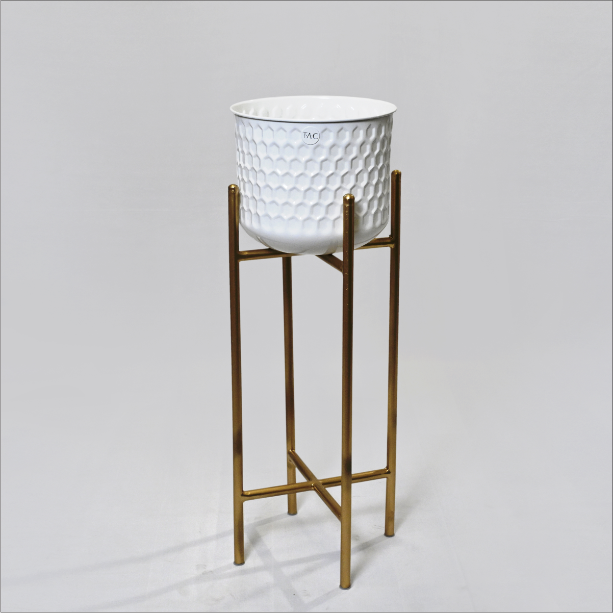 Gold & White Planter