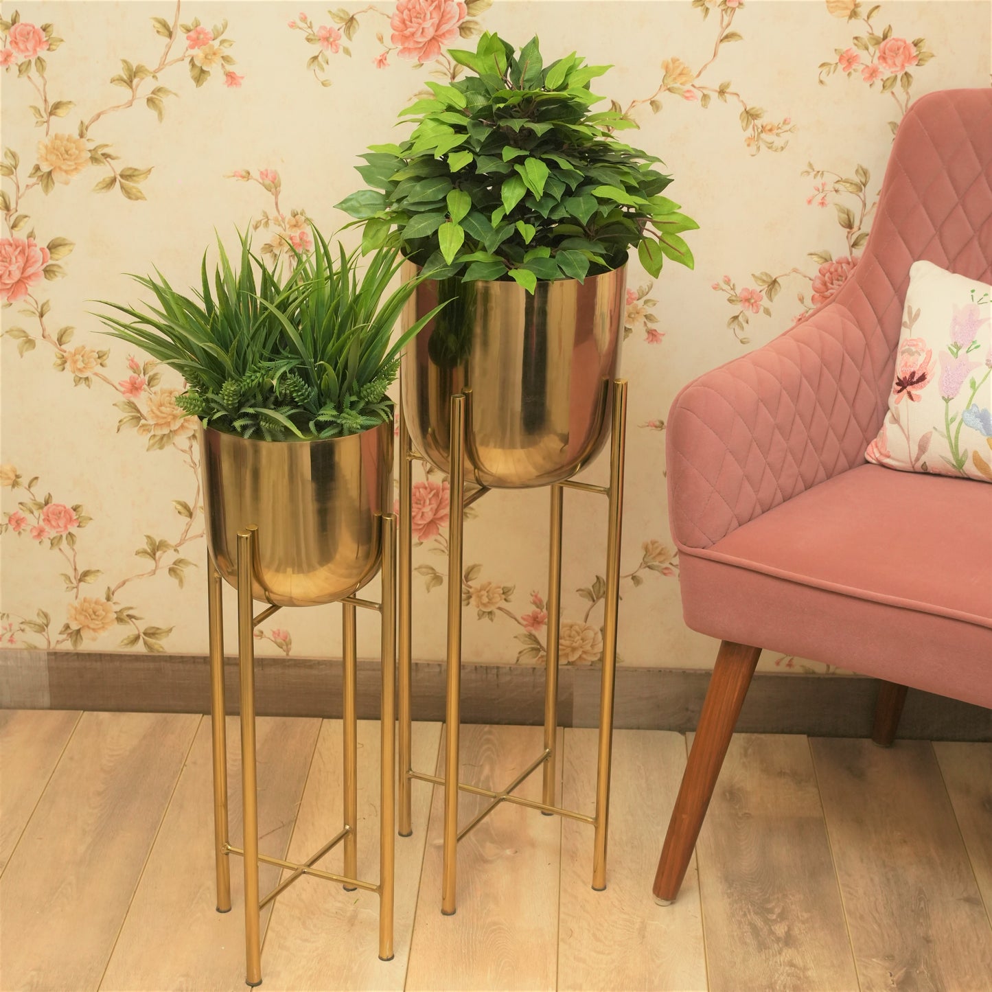 Champagne Gold Metal Planter