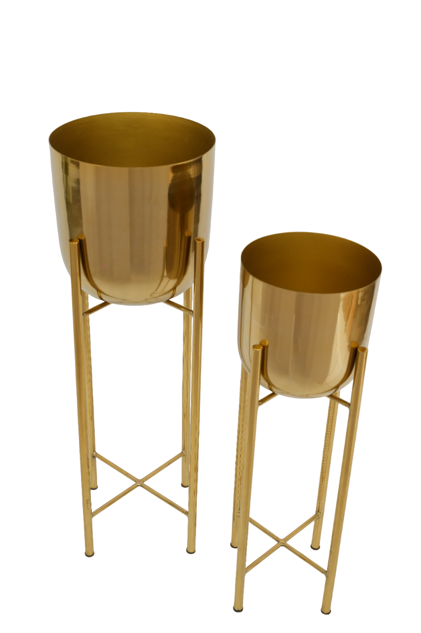 Champagne Gold Metal Planter