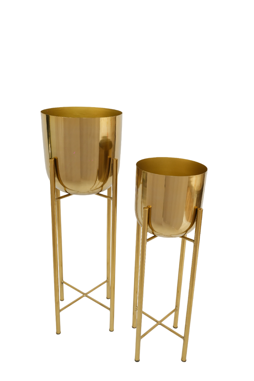 Champagne Gold Metal Planter