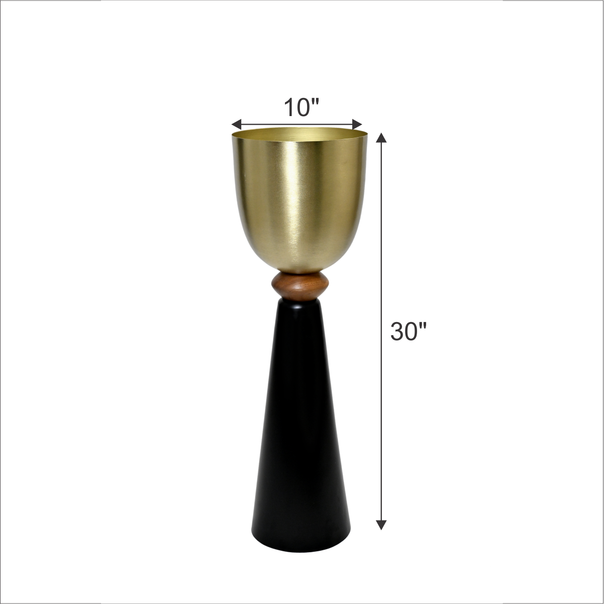 Black & Gold Metal Planter