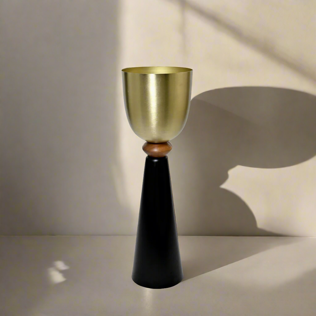 Black & Gold Metal Planter