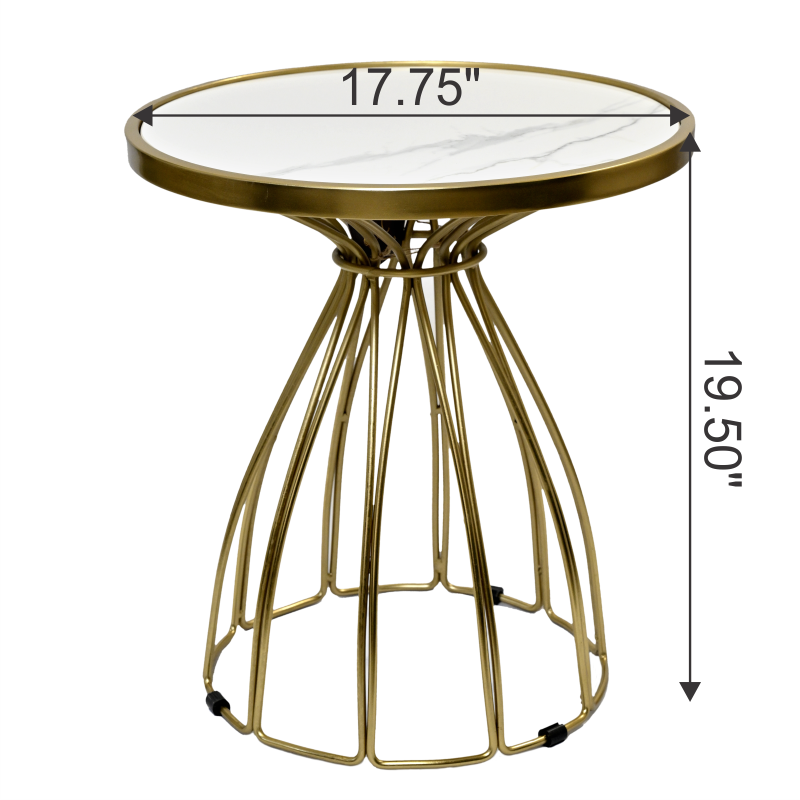 Gold Round Side Table