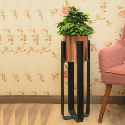 Acton Copper/Black Metal Planter