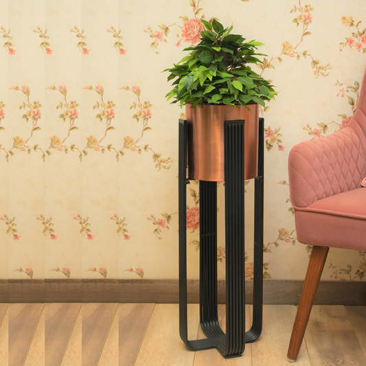 Acton Copper/Black Metal Planter